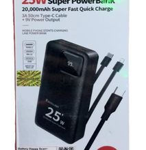 EXCELLENT 20000MAH 25W SUPERFAST CHARGING POWERBANK WITH USB C & LIGHTNING CABLE
